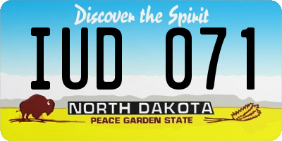 ND license plate IUD071