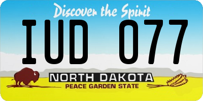 ND license plate IUD077