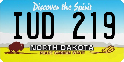 ND license plate IUD219