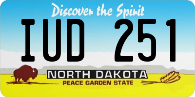 ND license plate IUD251