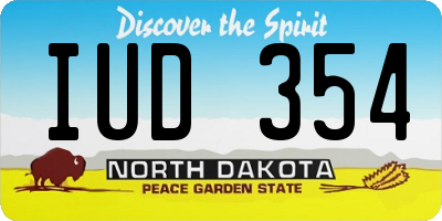 ND license plate IUD354