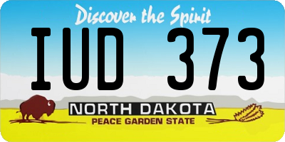 ND license plate IUD373