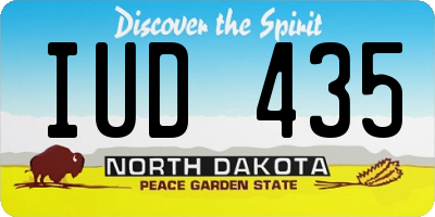 ND license plate IUD435