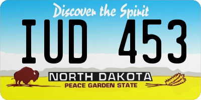 ND license plate IUD453