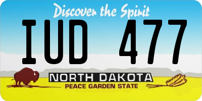 ND license plate IUD477
