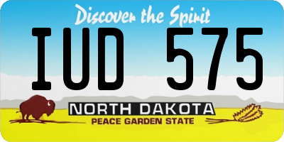 ND license plate IUD575
