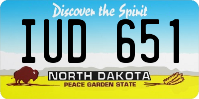 ND license plate IUD651