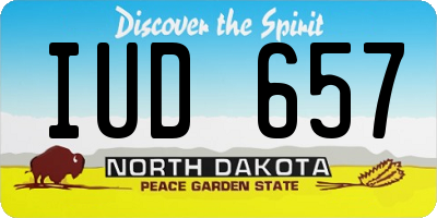 ND license plate IUD657
