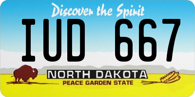 ND license plate IUD667