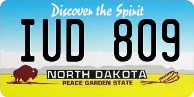 ND license plate IUD809
