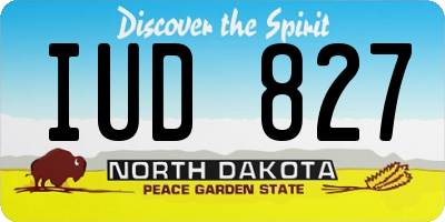 ND license plate IUD827
