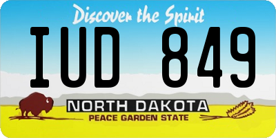 ND license plate IUD849