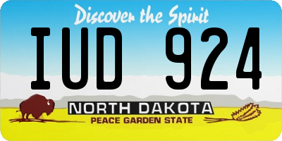 ND license plate IUD924