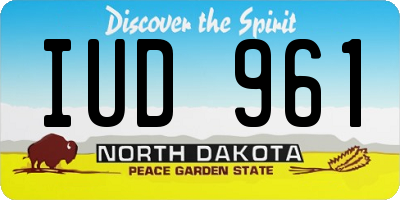 ND license plate IUD961