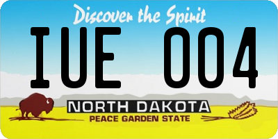 ND license plate IUE004