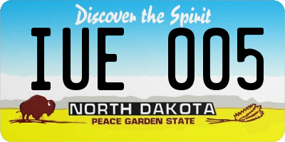 ND license plate IUE005