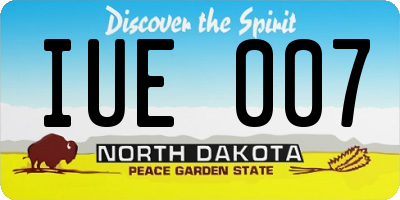 ND license plate IUE007