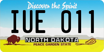 ND license plate IUE011