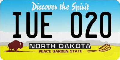 ND license plate IUE020
