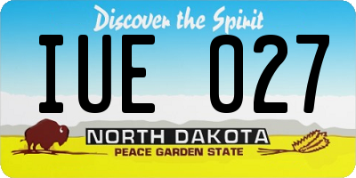 ND license plate IUE027