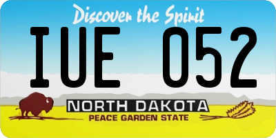 ND license plate IUE052