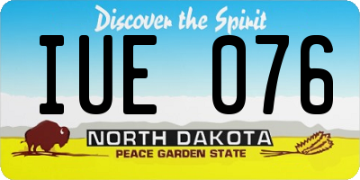 ND license plate IUE076