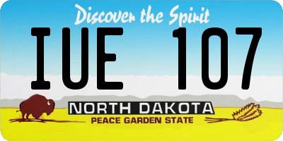 ND license plate IUE107