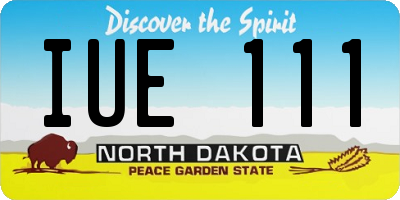 ND license plate IUE111