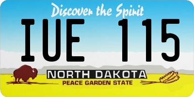 ND license plate IUE115