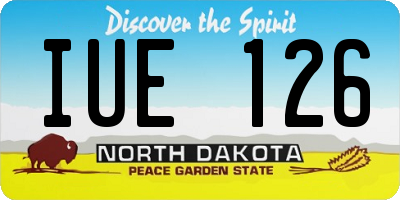 ND license plate IUE126