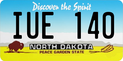 ND license plate IUE140