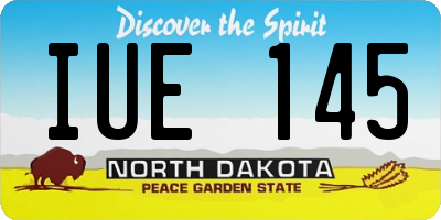 ND license plate IUE145