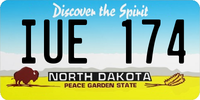 ND license plate IUE174