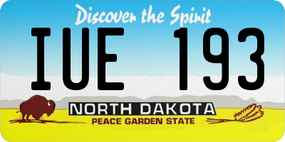 ND license plate IUE193