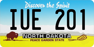 ND license plate IUE201
