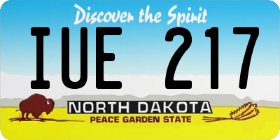 ND license plate IUE217