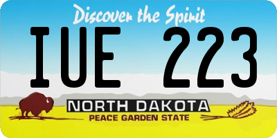 ND license plate IUE223
