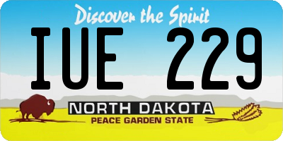 ND license plate IUE229