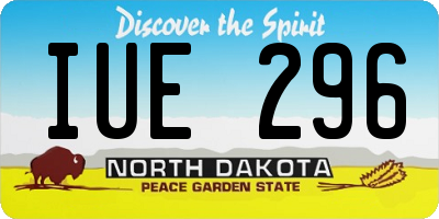 ND license plate IUE296
