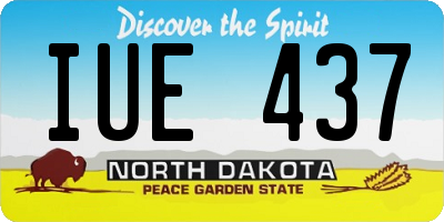 ND license plate IUE437
