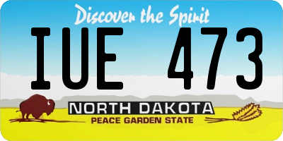 ND license plate IUE473