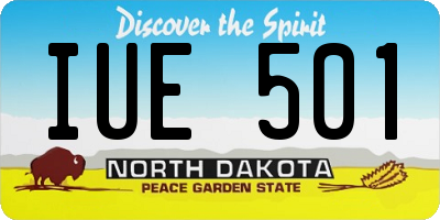 ND license plate IUE501
