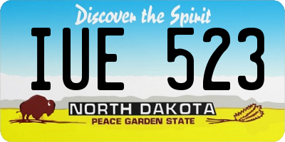 ND license plate IUE523
