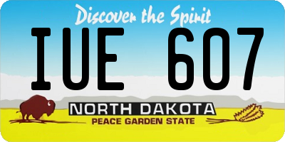 ND license plate IUE607