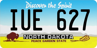 ND license plate IUE627