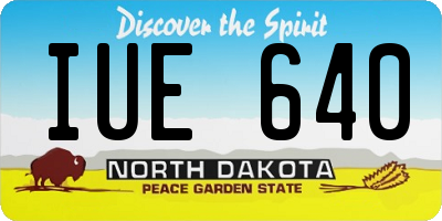 ND license plate IUE640