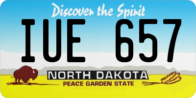 ND license plate IUE657