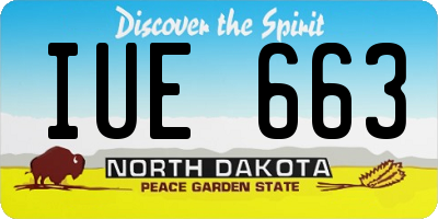 ND license plate IUE663