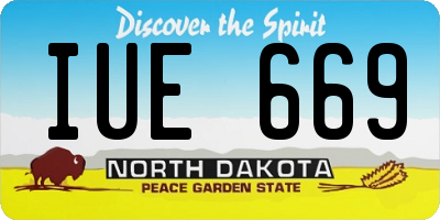ND license plate IUE669
