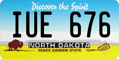 ND license plate IUE676